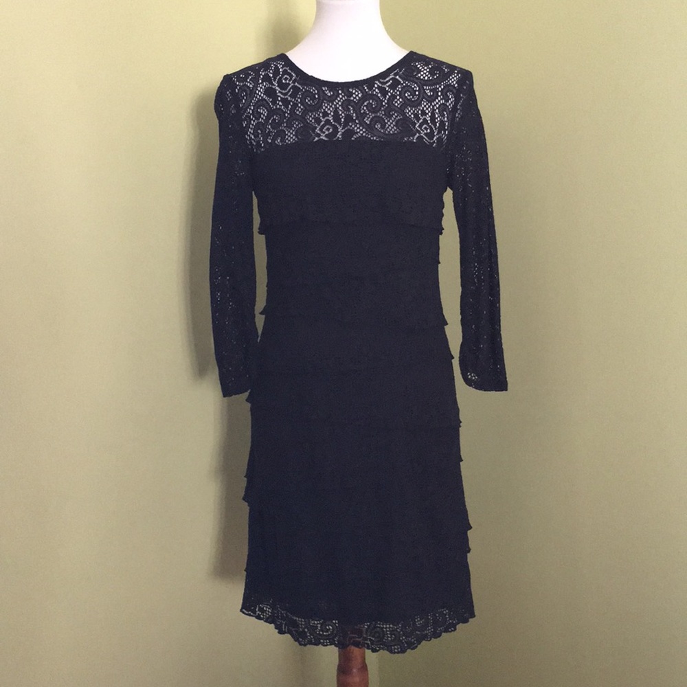 Laundry by Shell Segal Black Layered Dress